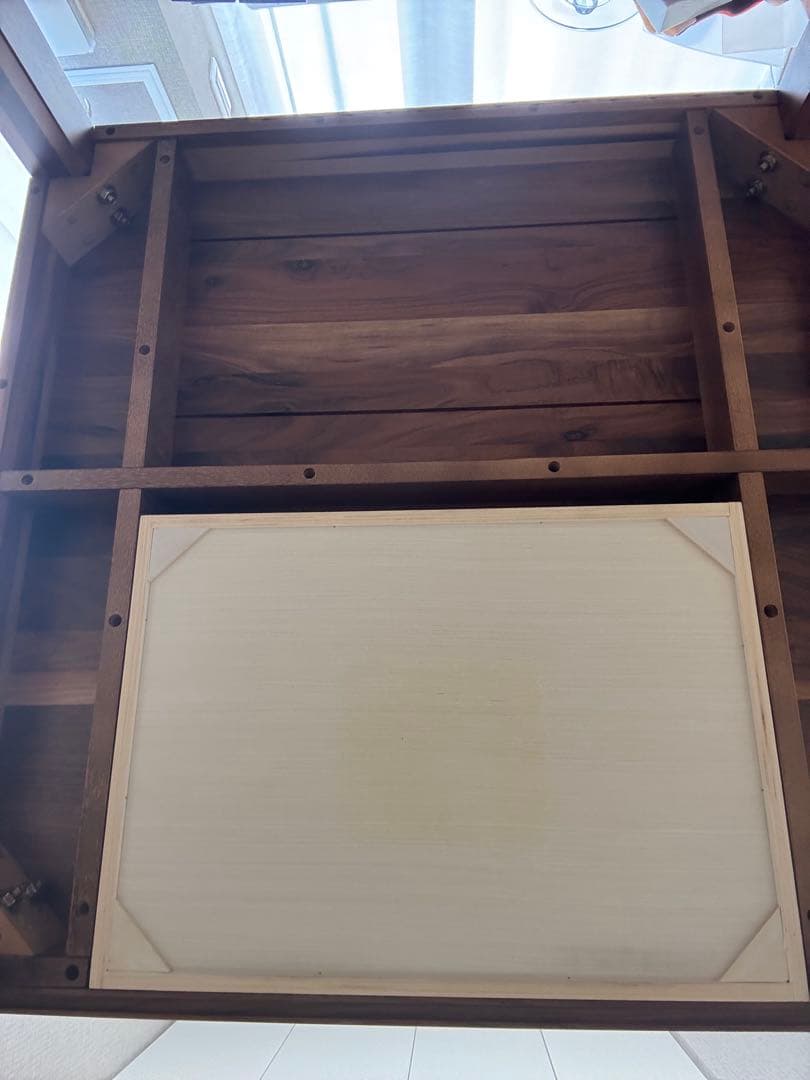 無印良品　木製テーブル　引出付　ウォールナット材　幅８０ｃｍ