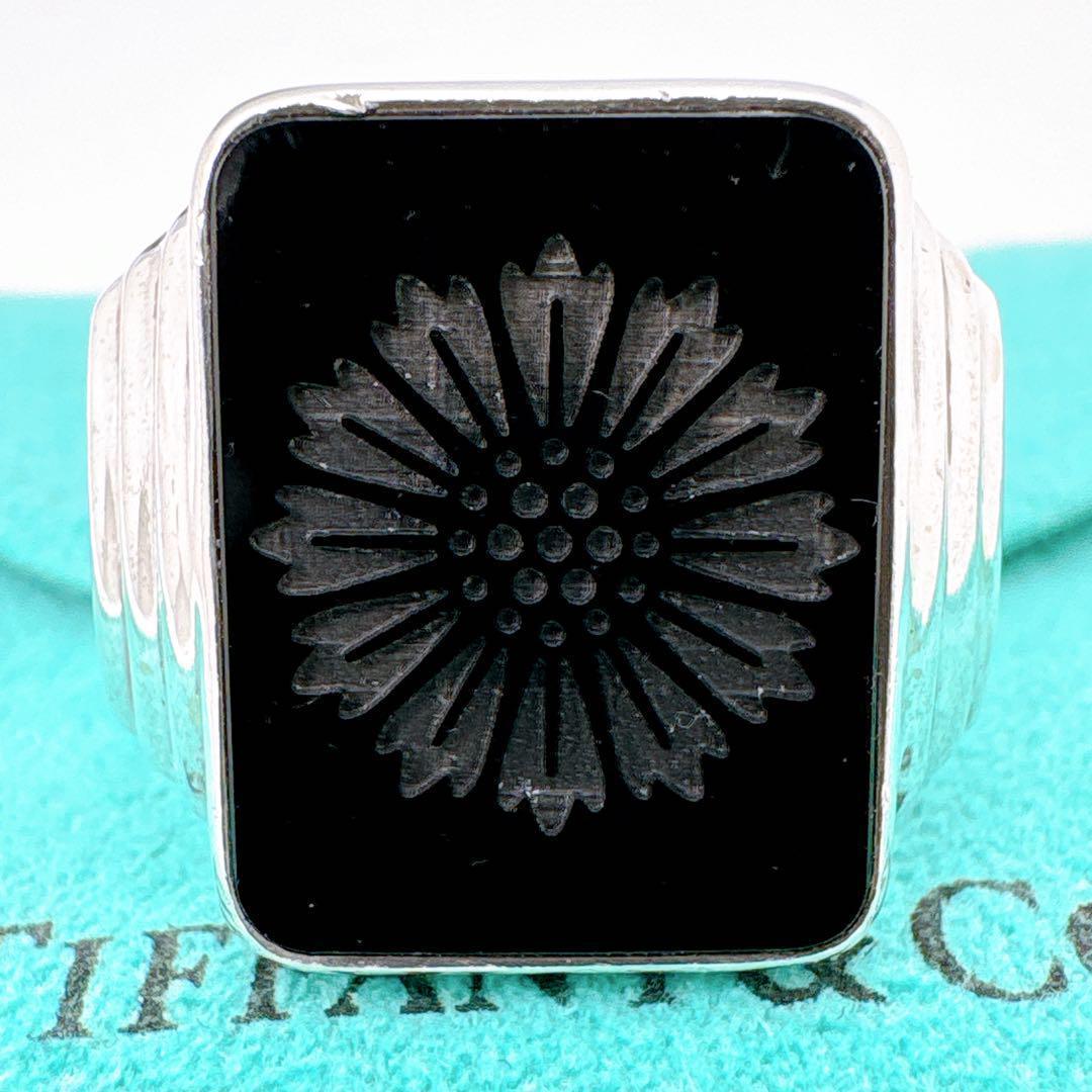 美品レア ティファニー ジーグフェルド オニキス リング 25号 シルバー925