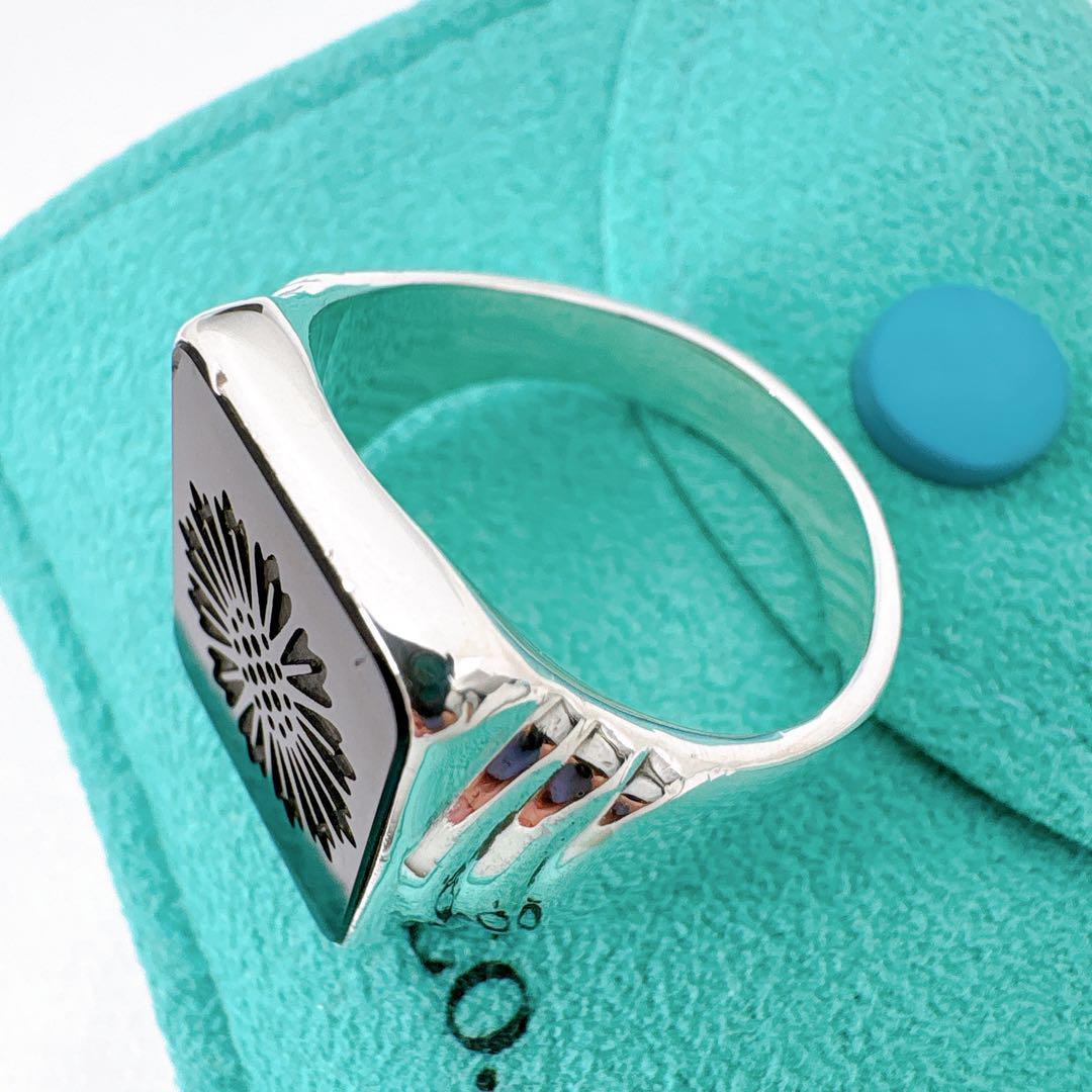 美品レア ティファニー ジーグフェルド オニキス リング 25号 シルバー925