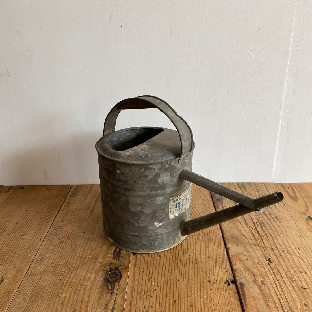 アンティーク 古いブリキ製のジョウロ 如雨露/ガーデニング 雅姫 昭和