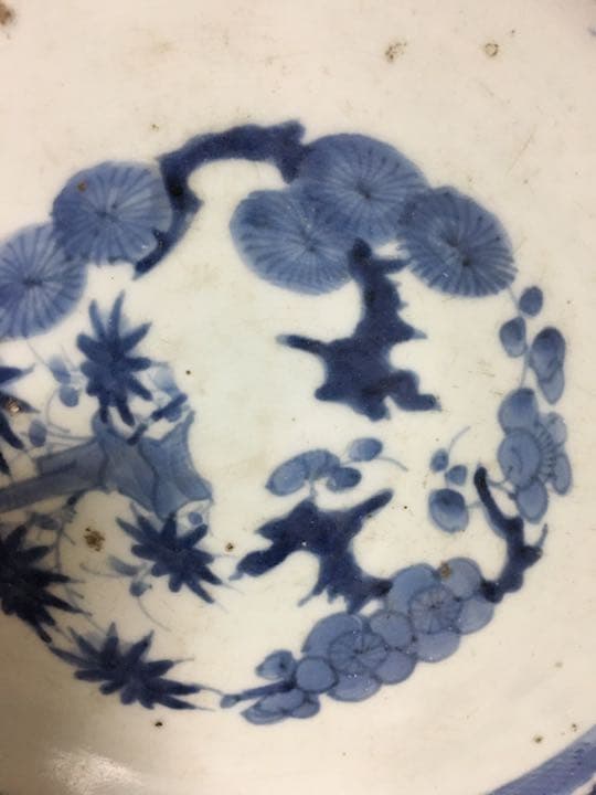 たこ唐草 大鉢 江戸中期 たこ唐草 大鉢 江戸中期 江戸中期染付