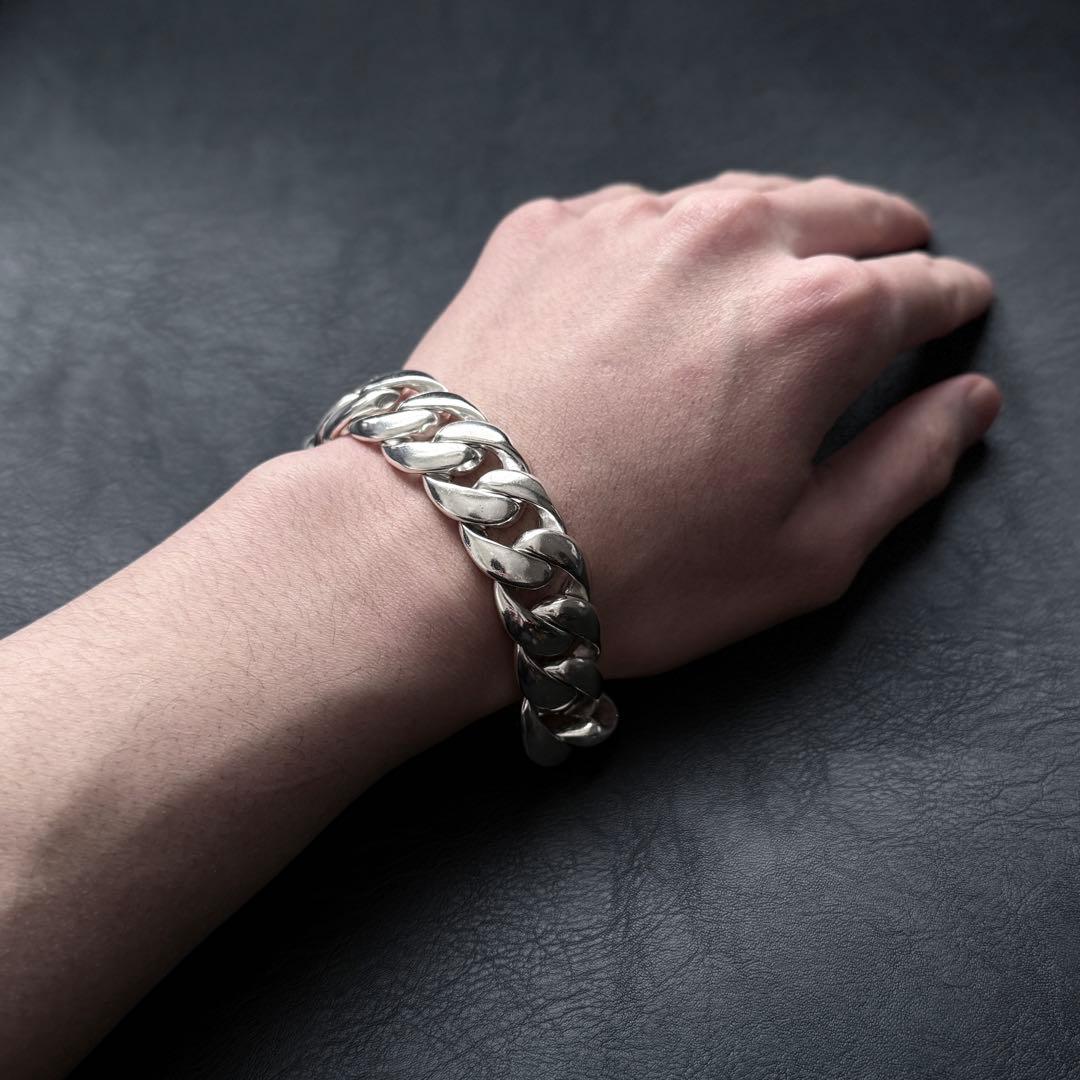 シルバー925刻印あり 極太 喜平チェーン ブレスレット ヴィンテージ