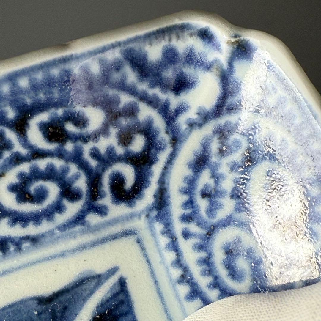 江戸中期　古伊万里　染付蛸唐草長皿　五客　冨貴長春　古器を楽しむ　料理屋