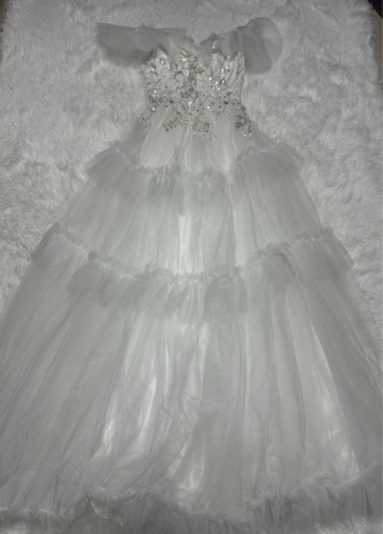 【JEAN MACLEAN】バースデードレス ロング 白 オフショル S