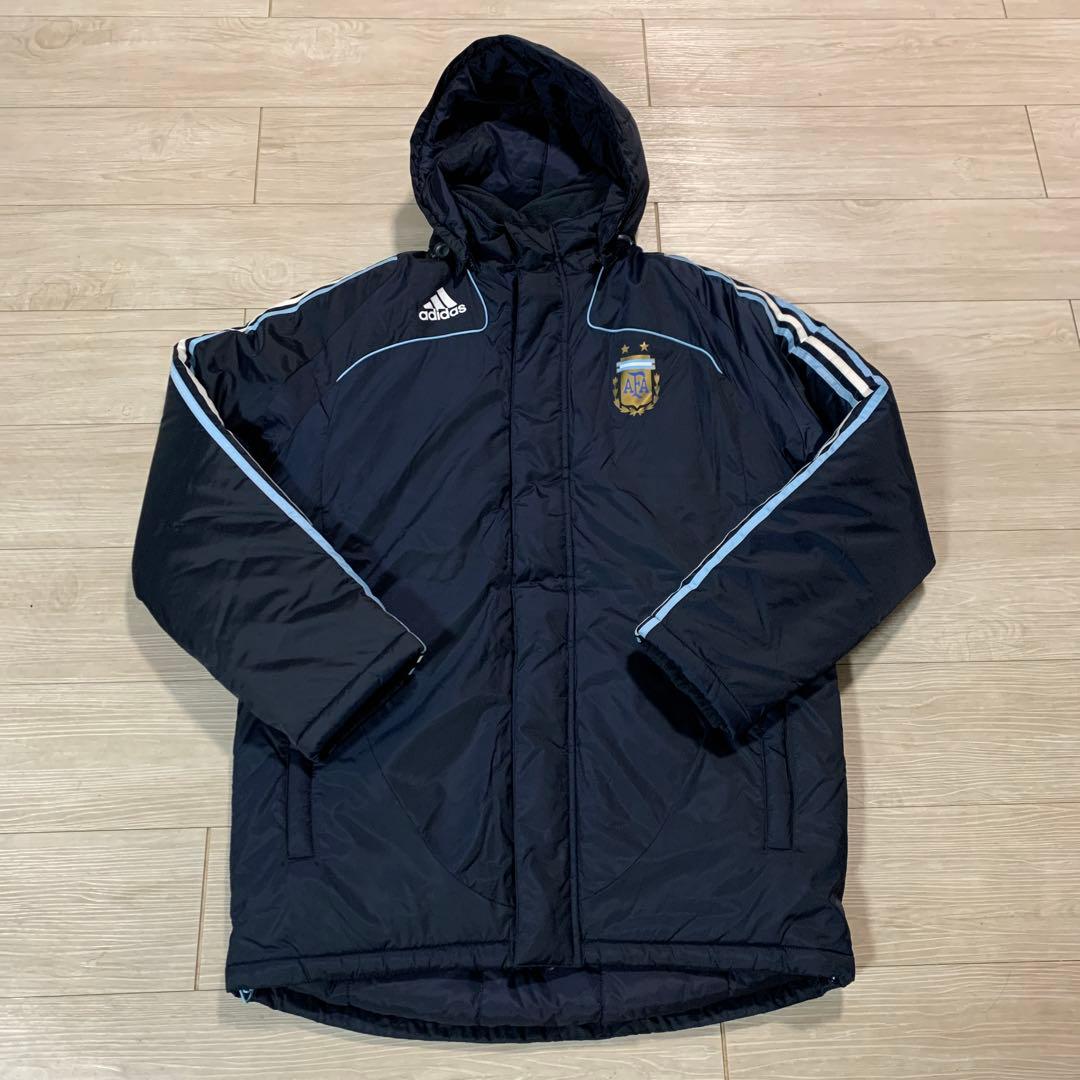 【アディダス】極美品✨アルゼンチン代表ベンチコート　L ネイビー　2000年代