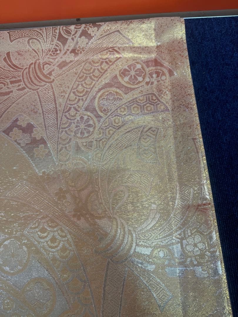 2662袋帯 古代彫金紋 西陣織 金糸 高級上質上品 約440cm 未使用