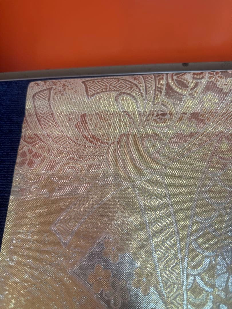 2662袋帯 古代彫金紋 西陣織 金糸 高級上質上品 約440cm 未使用