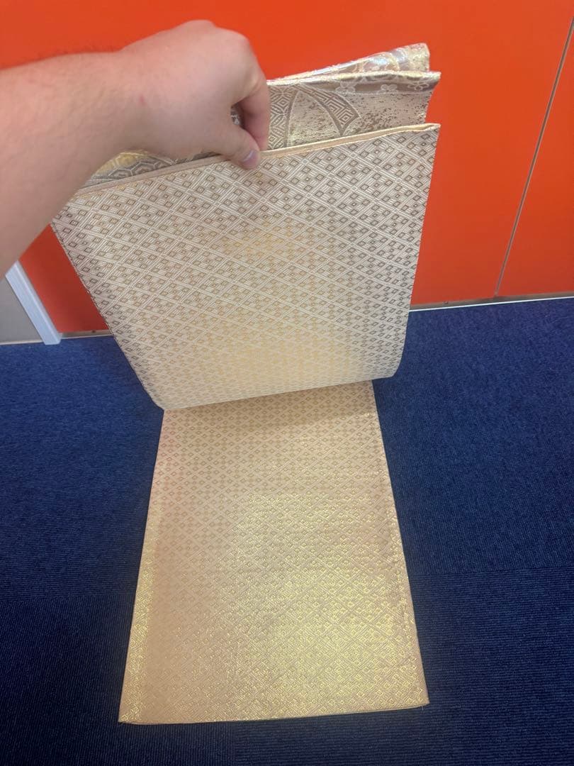 2662袋帯 古代彫金紋 西陣織 金糸 高級上質上品 約440cm 未使用