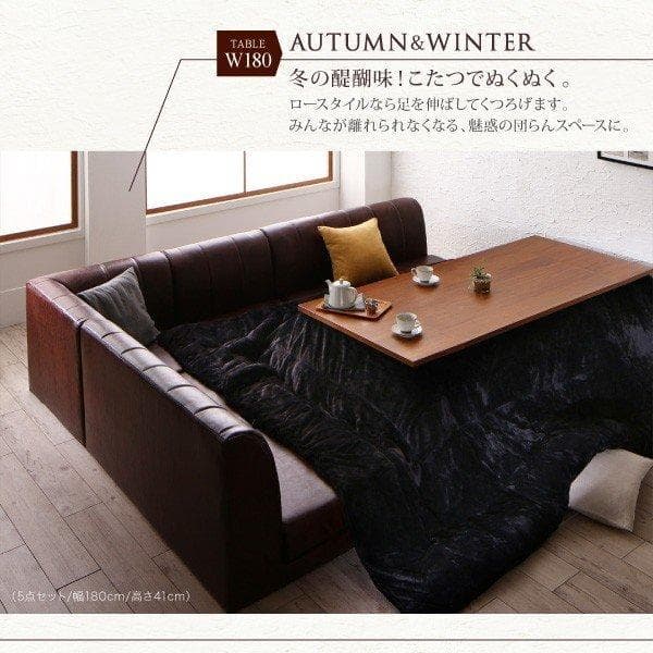 引き取り限定　大型ソファダイニングソファ　５点セット　キャメルブラウン