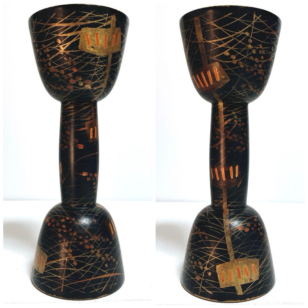 鼓 蒔絵 小鼓 胴 和楽器 漆塗り 伝統芸能 能 歌舞伎 金彩