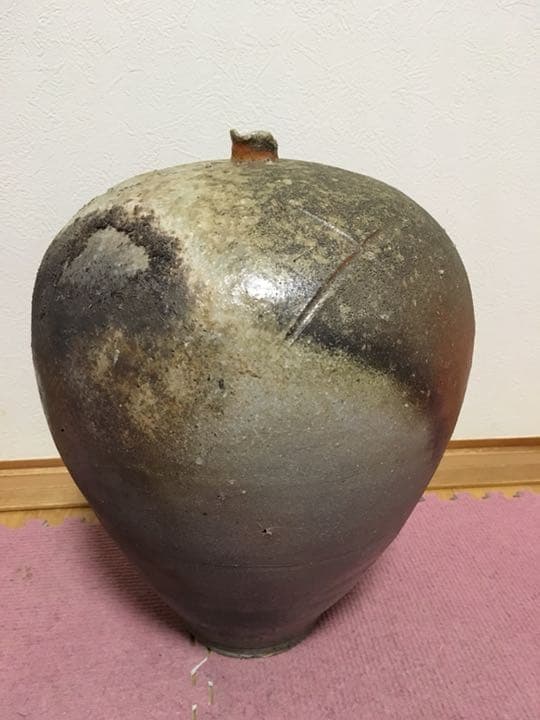 伊賀焼 井戸本青山作 人間国宝清水卯一師事 花瓶個展作品