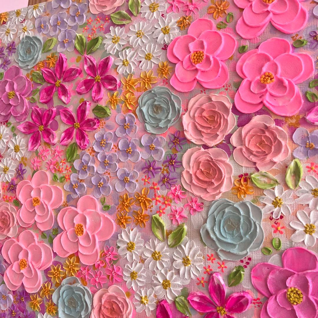 テクスチャーアート　ボタニカル フラワーアート 花図鑑 フランフラン