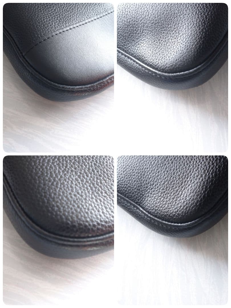 ロンシャン 本革 ショルダーバッグ ブラック