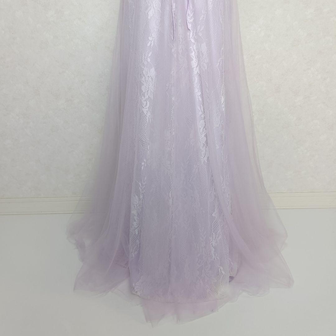 IRMA イルマ 刺繍 ビーズ ビジュー レースアップ ロングドレス 紫 9号