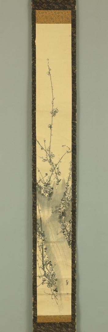 蘭斎 梅図 掛軸 肉筆 紙本