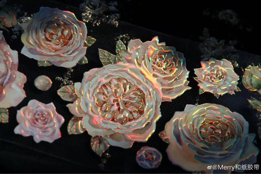 海外マスキングテープ巻売り 花鏡 フラワー花 虹光petテープ - メルカリ