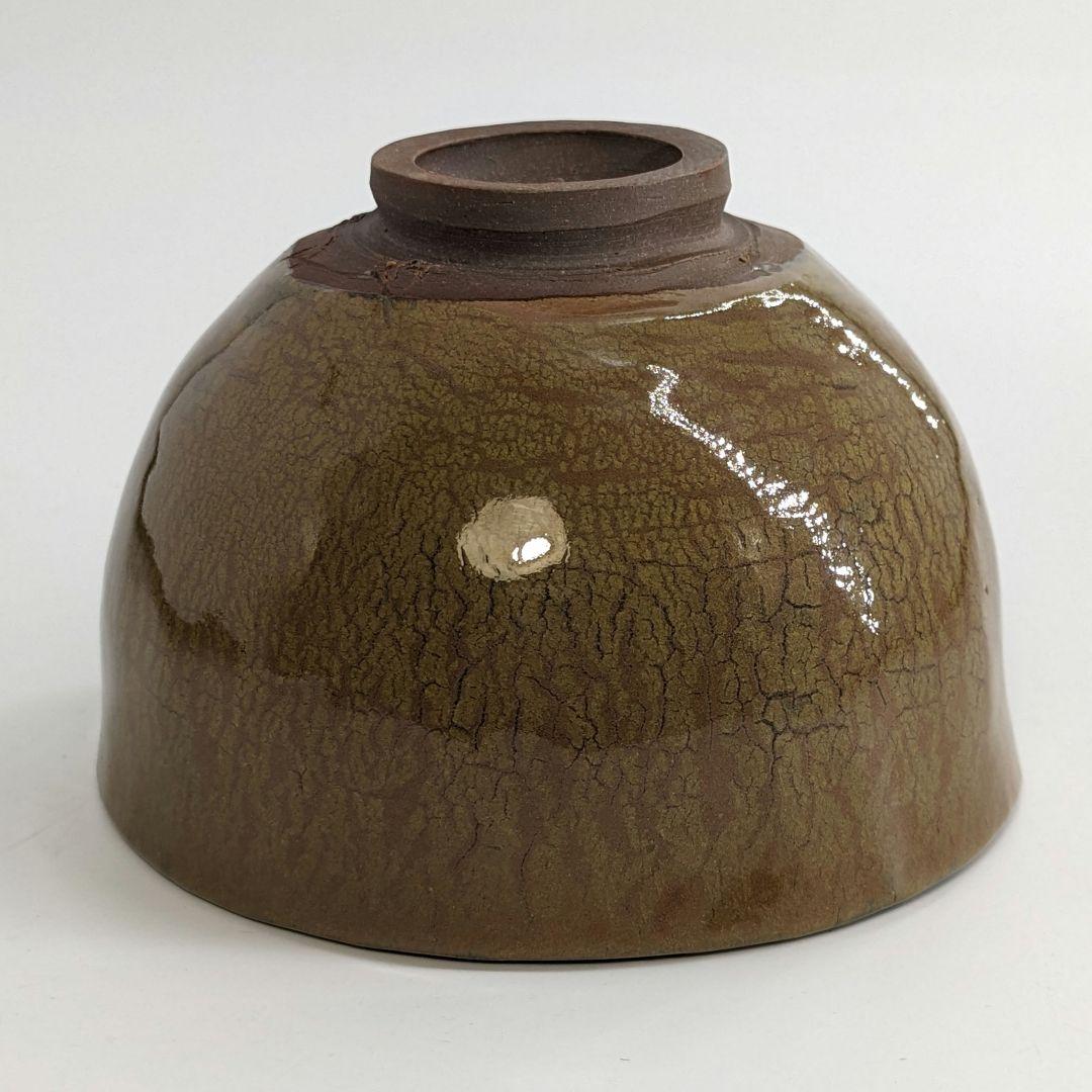 F164 黒井千左 虫明 抹茶碗 共箱 笹雪紋 虫明焼 茶道具