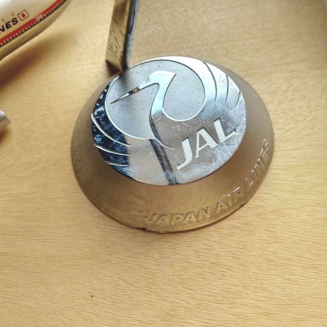 【希少】飛行機模　JAL 8101　鶴マーク　メタル台座付き