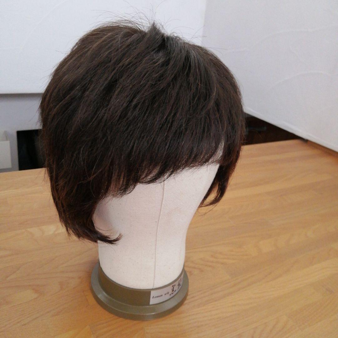 医療用スヴェンソンウィッグ人毛ミックス人工皮膚付きショートブラウン