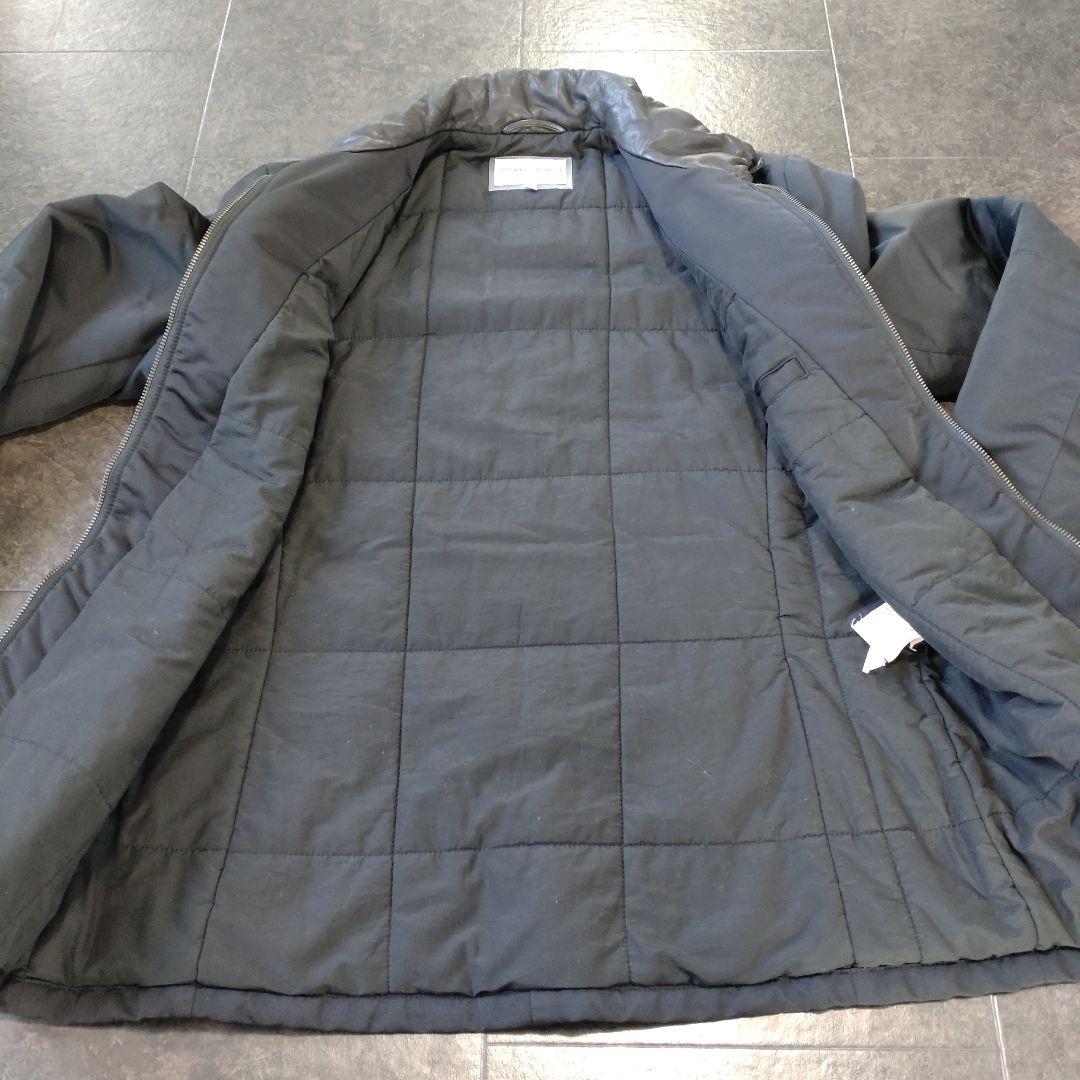 【正規品 エンポリオ・アルマーニ】ダウンジャケット コート レザー＆キルティング