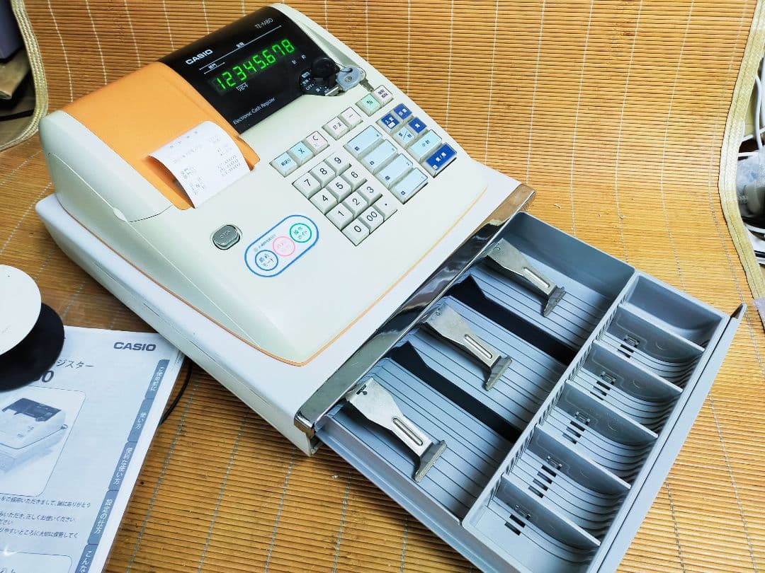 カシオレジスター TE-M80 中古品 人気機種感熱紙 送料無料 560933