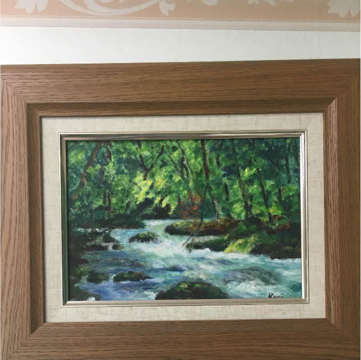 奥入瀬 油絵 SMサイズ