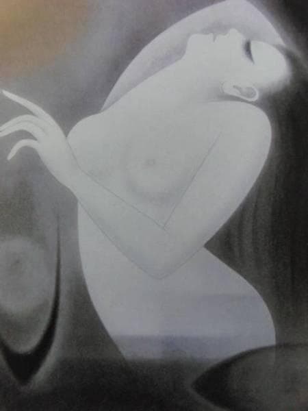 岡田守巨、「おもい」、希少な画集より、新品高級額・額装付、状態良好