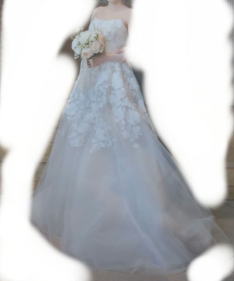 dressproduction フラワーレースベアトップチュールドレス W313