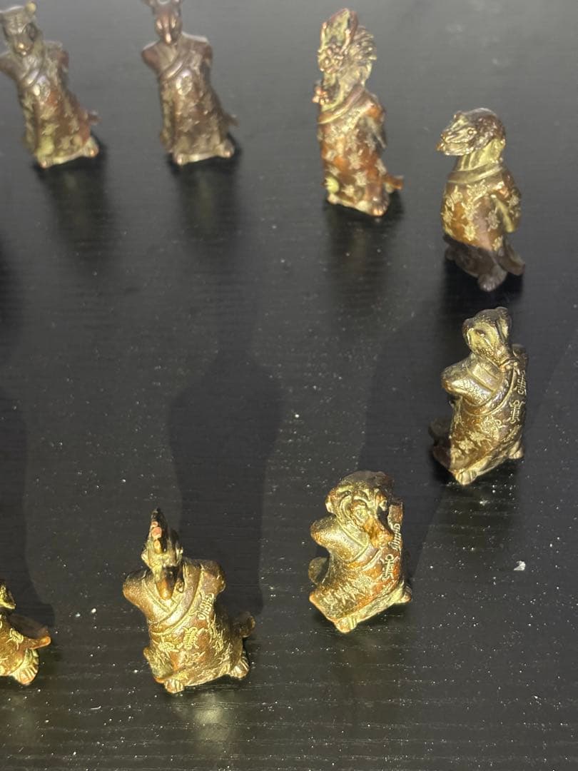 銅製品　十二支 金属製彫刻 12体セット