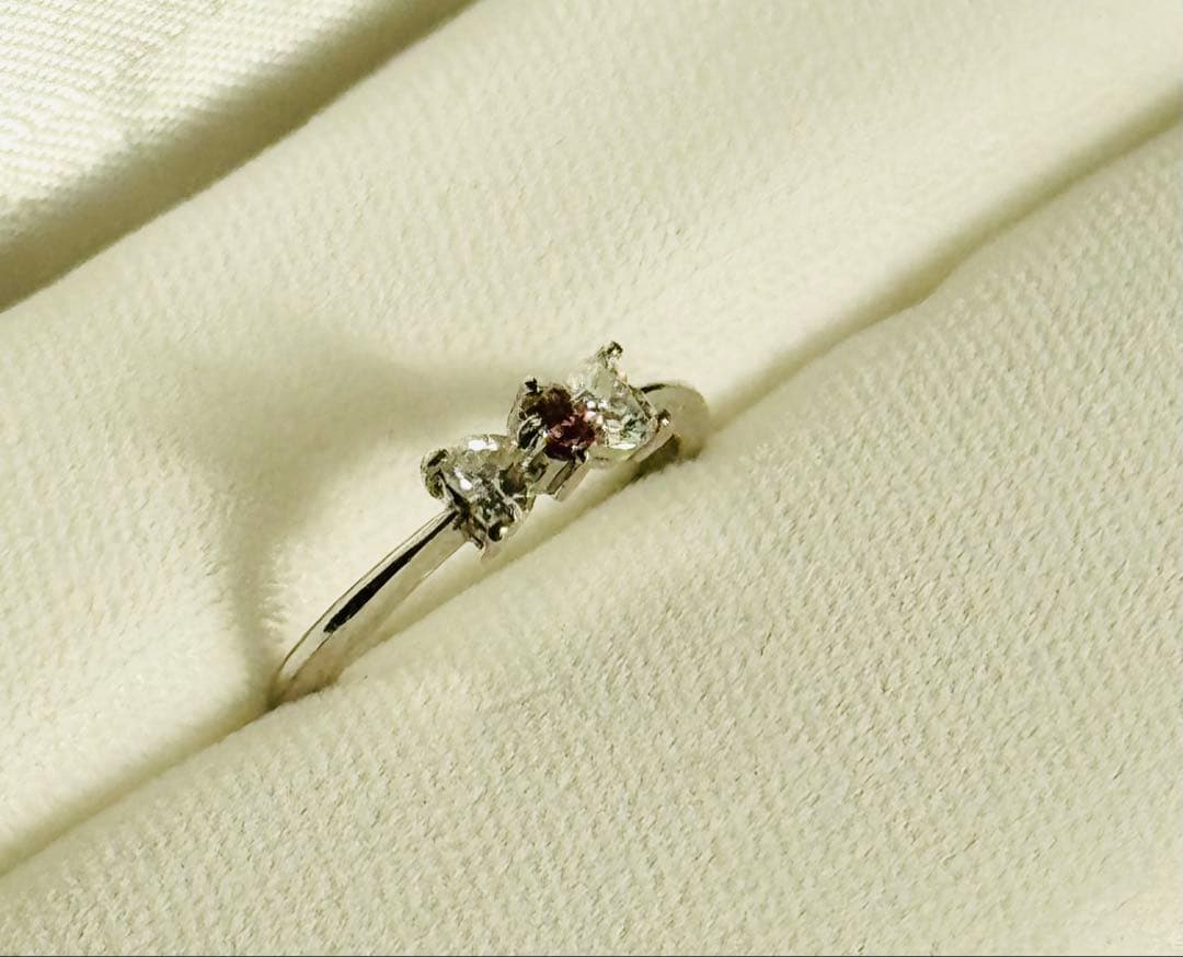 あきらジュエリー　明宝石　天然ピンクダイヤ　ハート　リング　ソーティング