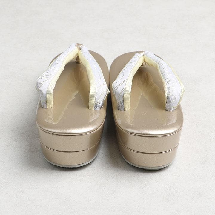 【新品】草履バッグセット　フォーマル用 草花柄　草履:24cm 03032