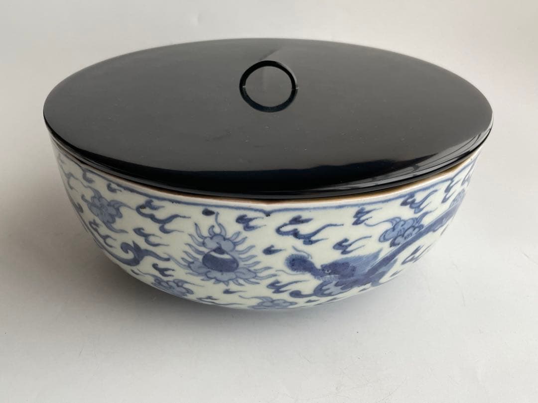 骨董 アンティーク 古伊万里 色絵 金襴手 染錦 龍文 鉢 深鉢 平水指 茶道具