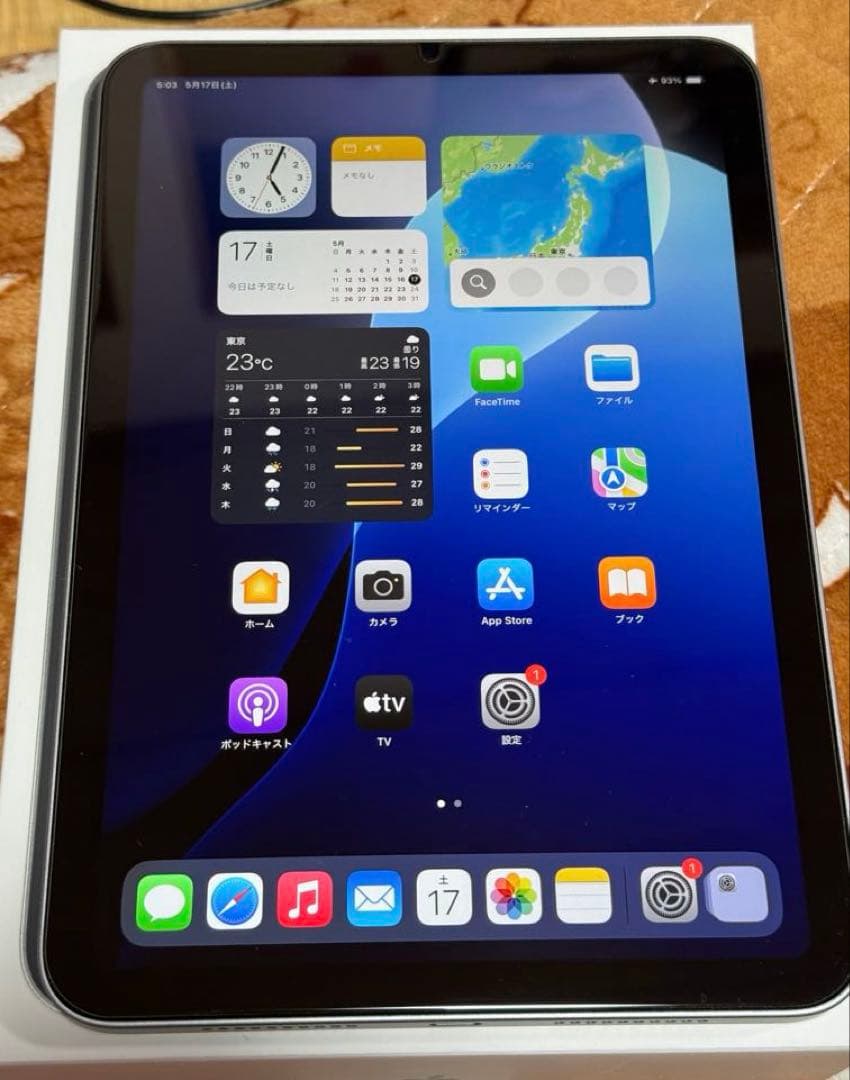 iPad mini7 スペースグレイ 128GB wi-fi版 純正ケース付 iPad mini 第7世代