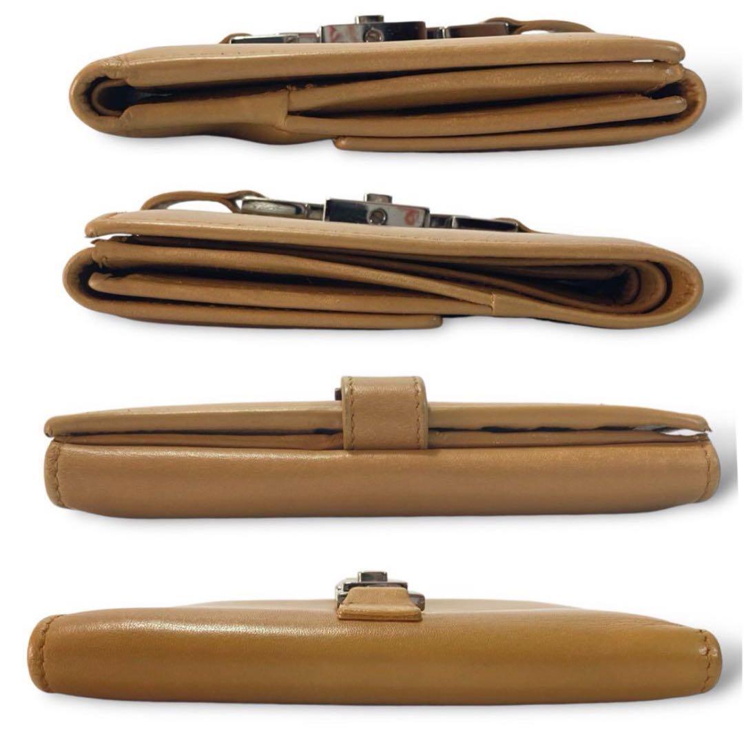 美品】 グッチ GUCCI ジャッキー レザー 二つ折り財布 シルバー金具