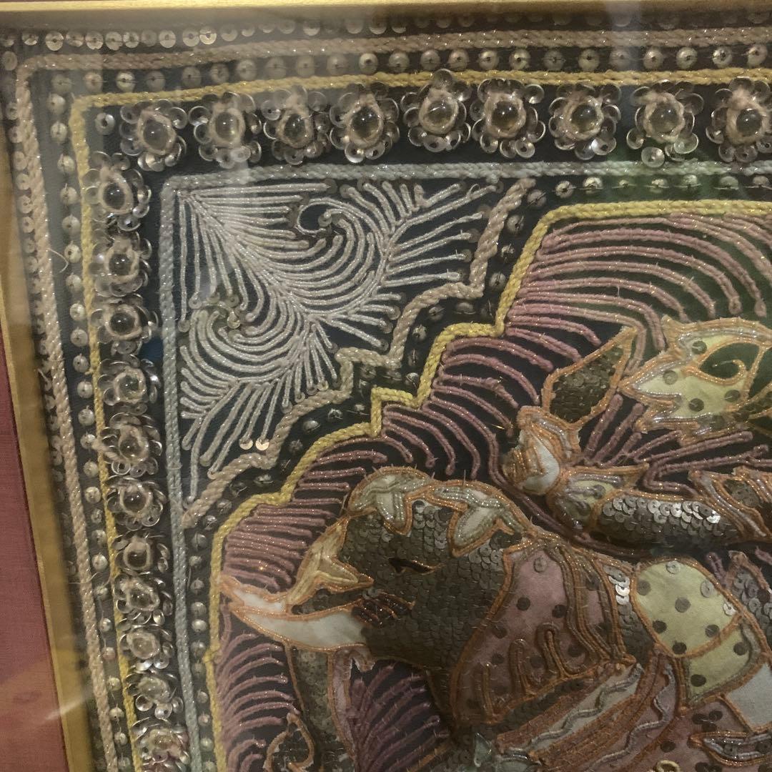 インドの伝統アート 象と騎士の絵