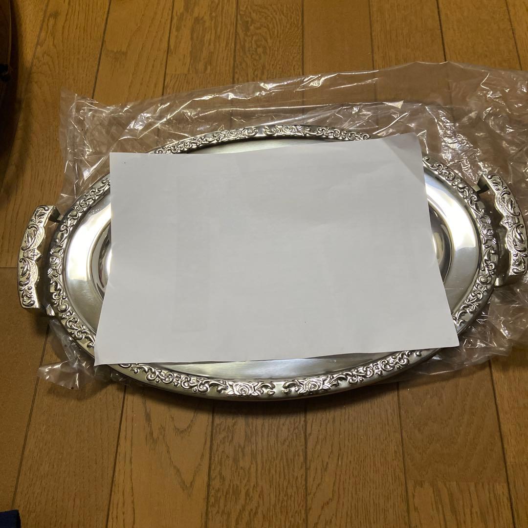 シルバートレイ ステンレストレイ 昭和レトロ アンティーク お盆