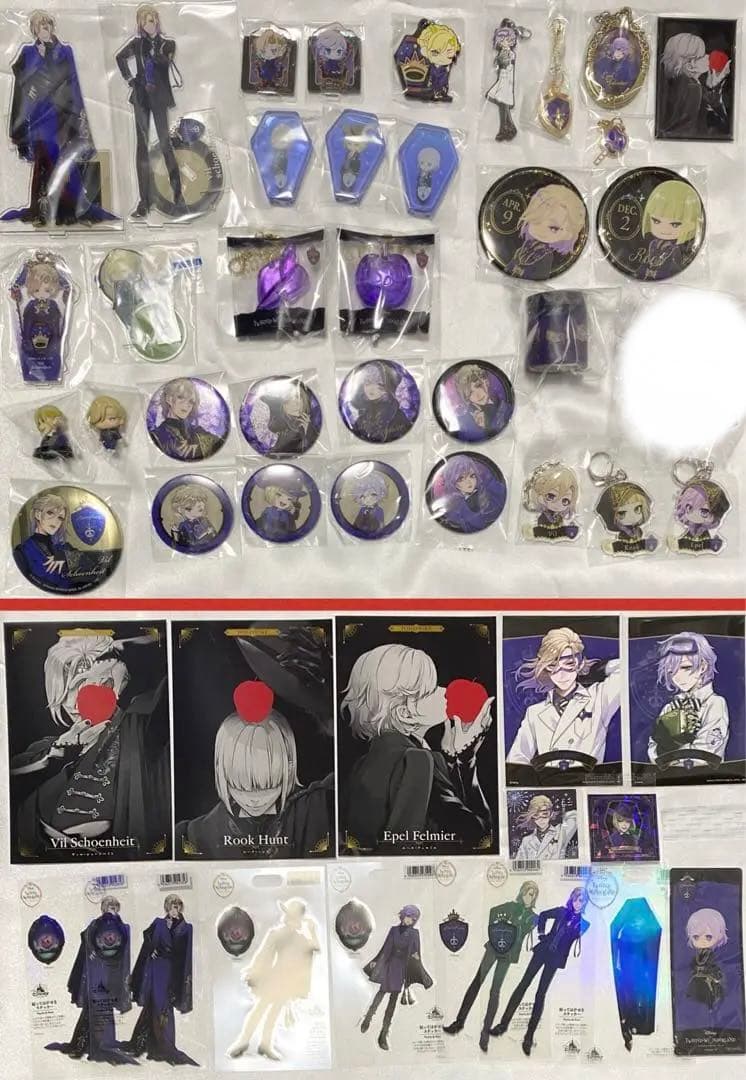 ツイステ　Q-pot アクスタ　缶バッジ　バースデー　ナムコ　イデア　フィギュア