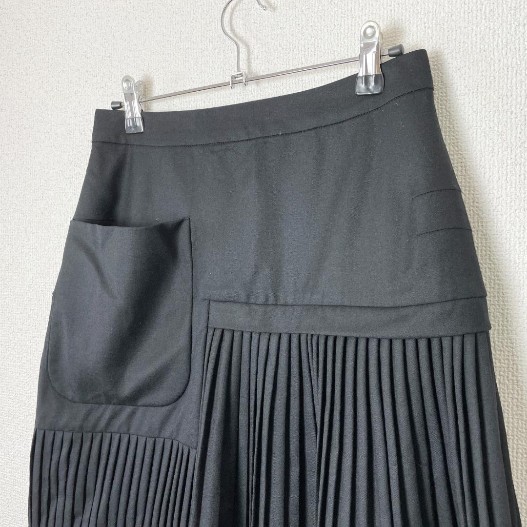 VERONIQUE BRANQUINHO 切り替え プリーツ スカート ウール