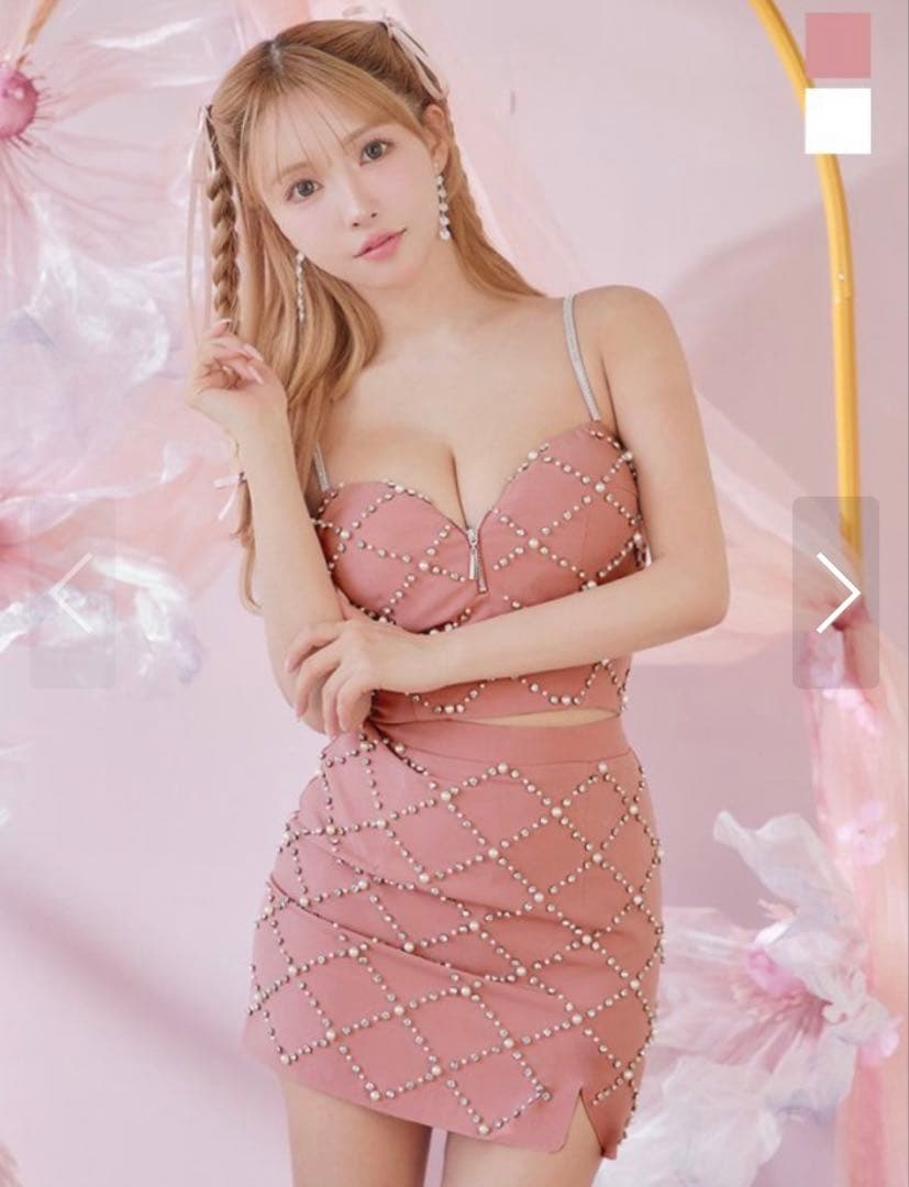 パールビジューキャミセットアップミニドレス