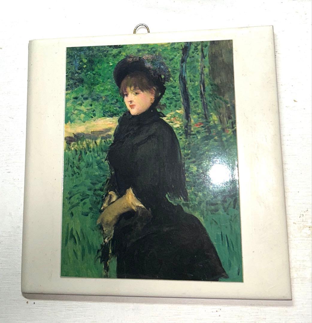 INAXプリントタイル ツツジの花壇&ルノアール 散歩 ガンビー夫人 2枚セット