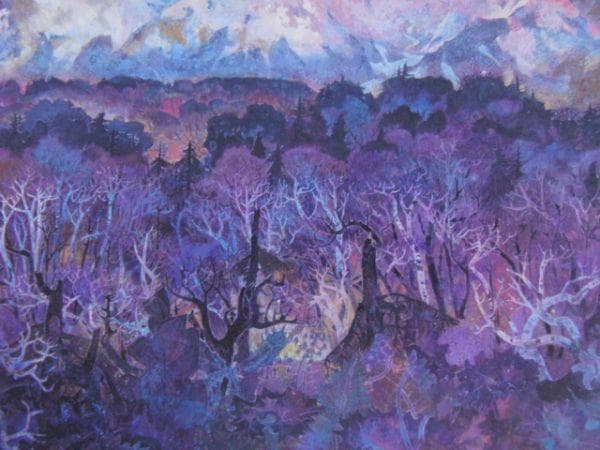 斎藤清策、【晩秋】、希少な額装用画集より、新品額装付、状態良好