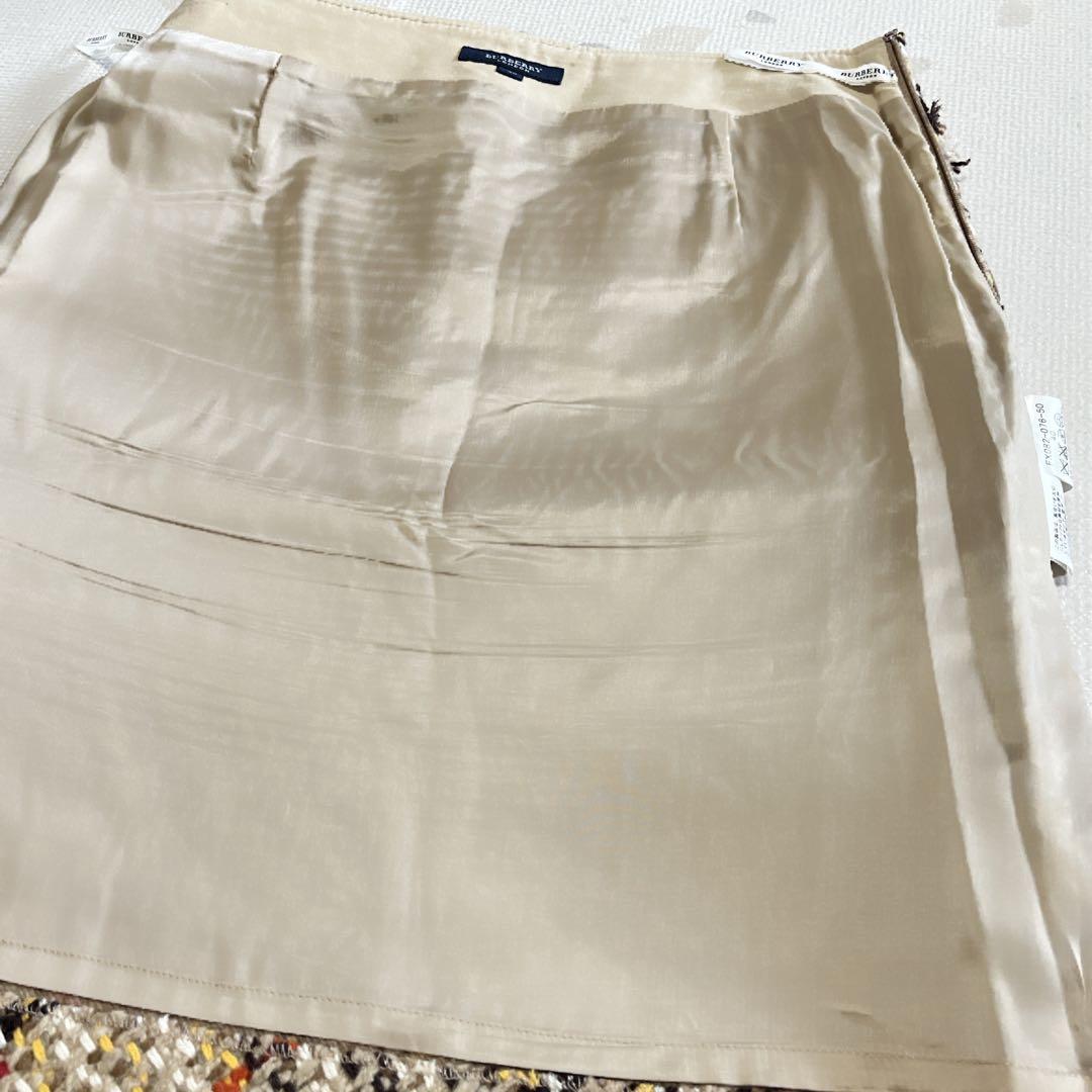 BURBERRY LONDON ツイード　スカート　フリンジ　カシミヤ混　40
