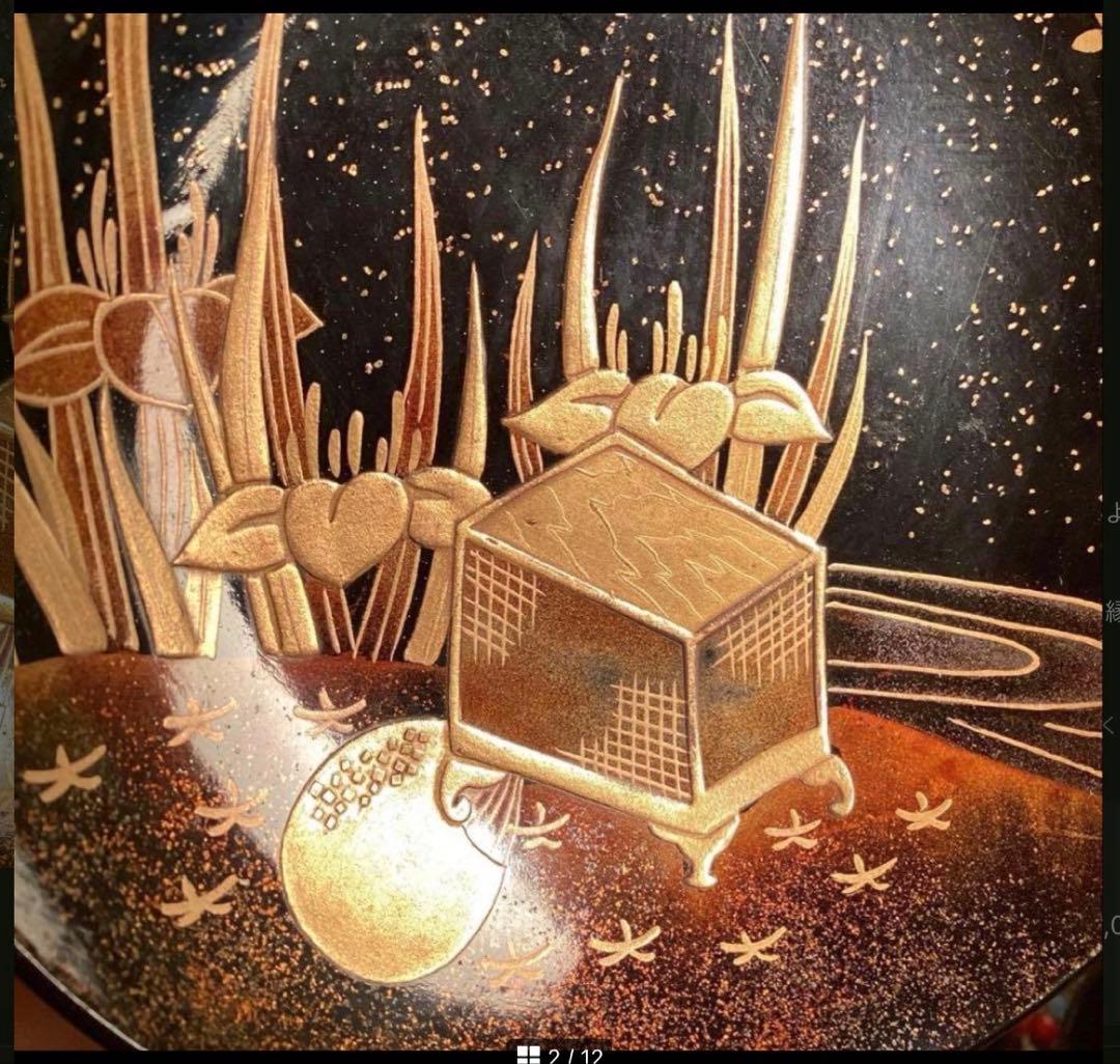 A1061 木製輪島塗 懐石道具 衝羽根に流水菖蒲 蒔絵 2客 - メルカリ