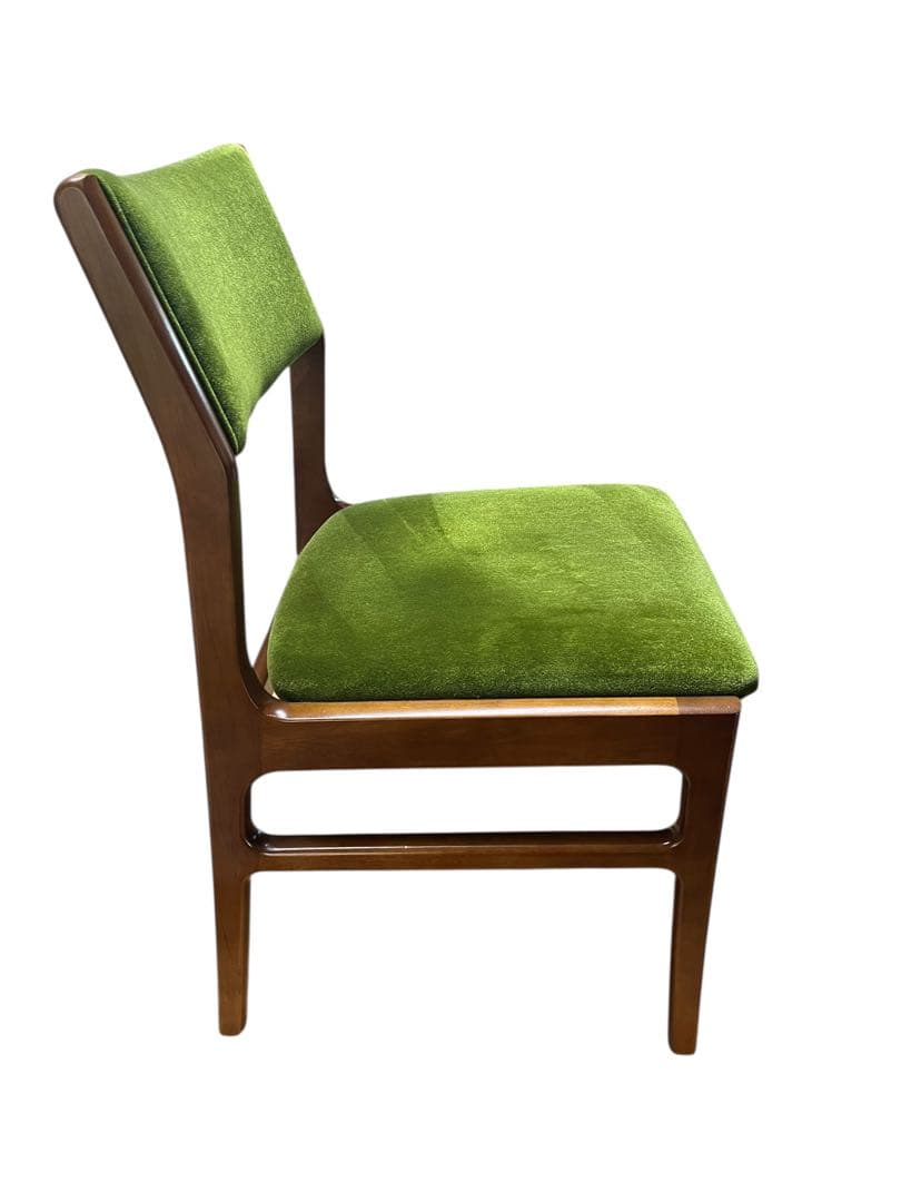 カリモク60 アームレスダイニングチェアモケットグリーン 2脚