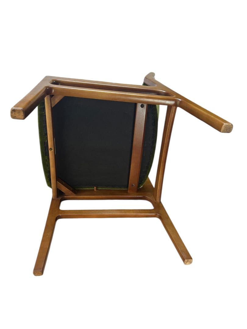 カリモク60 アームレスダイニングチェアモケットグリーン 2脚