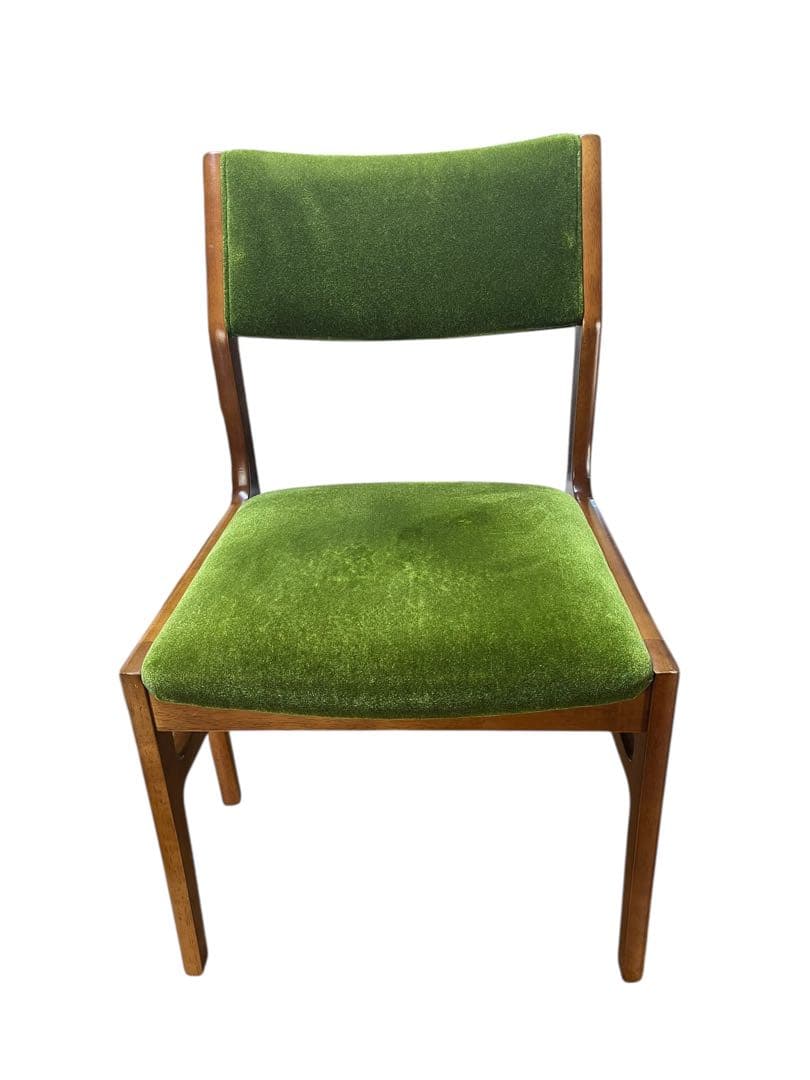 カリモク60 アームレスダイニングチェアモケットグリーン 2脚
