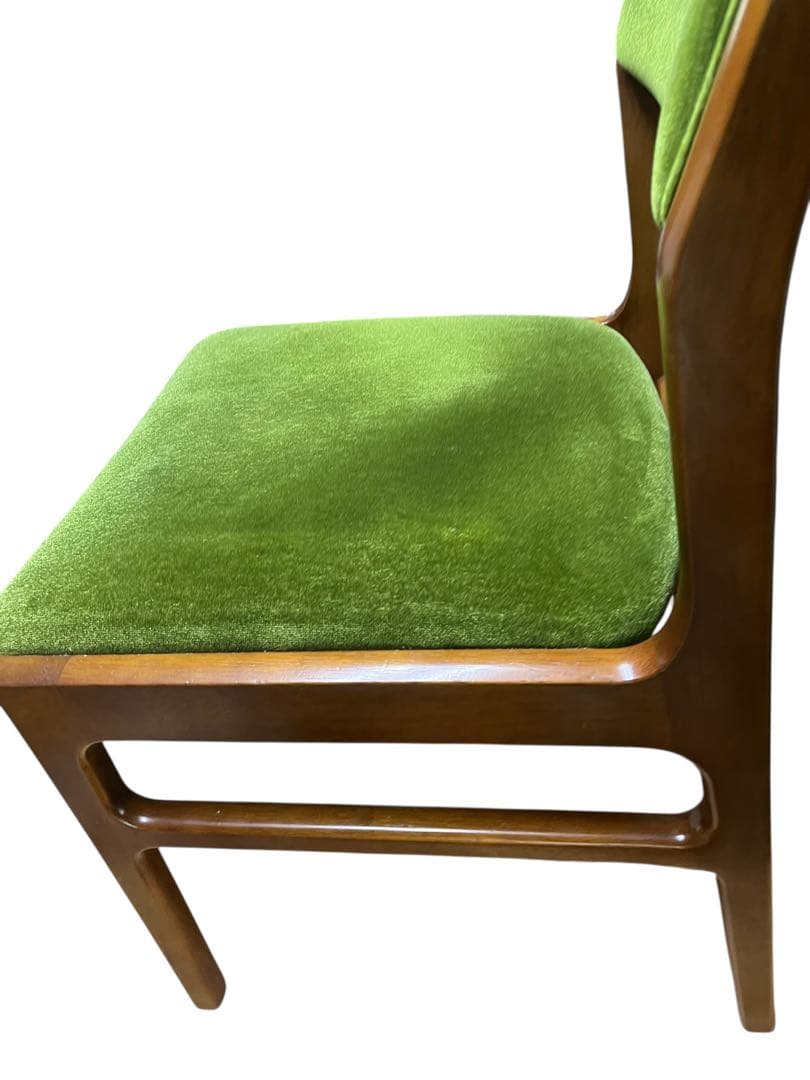 カリモク60 アームレスダイニングチェアモケットグリーン 2脚