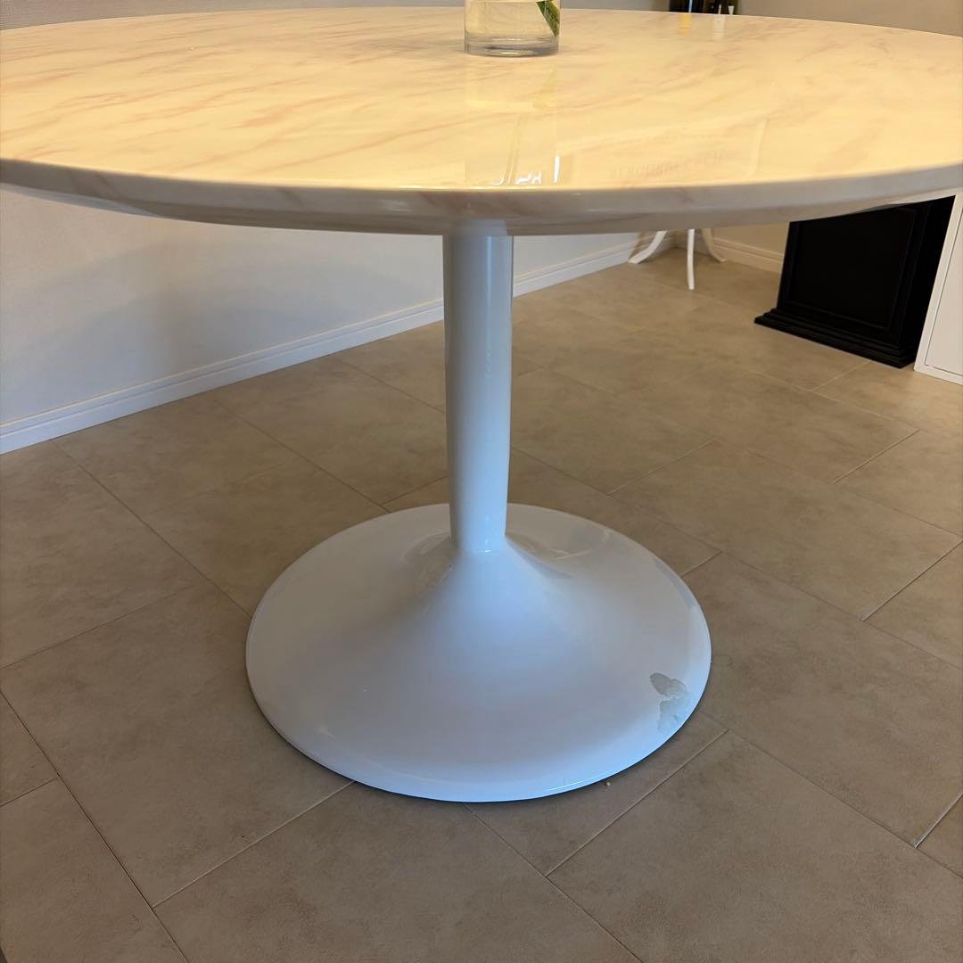 大理石 円形ダイニングテーブル 110cm