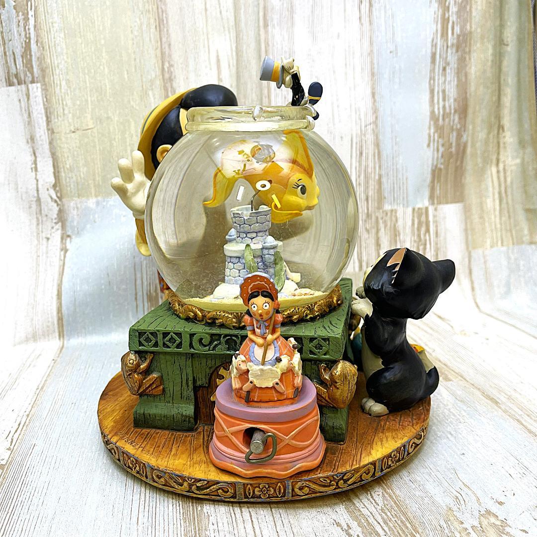 レア★ピノキオ フィガロ★スノーグローブ スノードーム フィギュア オルゴール