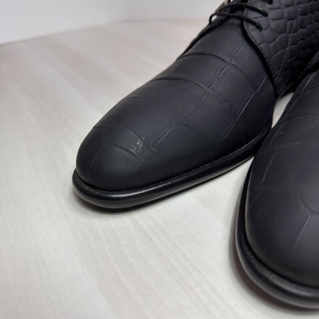 新品未使用☆giovanni conti☆革靴☆クロコ型押し☆ブラック☆41